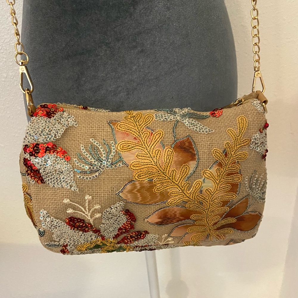 Sequins Floral Women Bag. 10x7